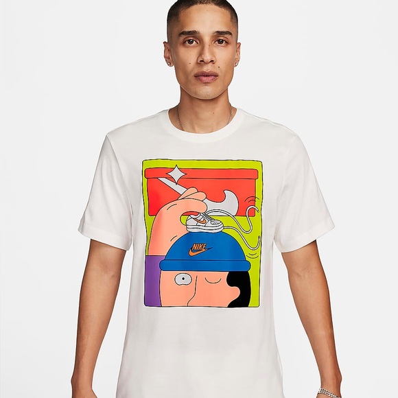 Nike Other - Nike White Tee with Colorful Cartoon Graphic